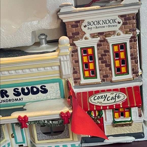 Department 56 Snow Village Super Suds Laundromat with Cozy Café - Picture 4 of 6